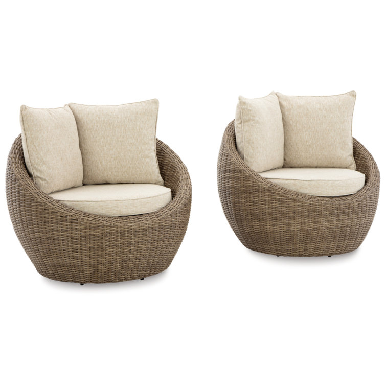Signature Design by Ashley Swivel Patio Chair with Cushions Wayfair